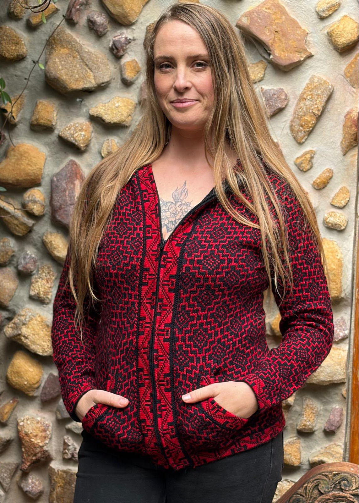 Bolivian Alpaca Cardigan l Aus Women 14-18 (Large)