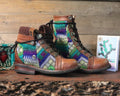 Size 35 - Gypsy Boots - Purple Navy Zig Zag