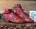 Size 36 - Gypsy Boots - Pink Birds and Harps