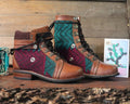 Size 36 - Gypsy Boots - TurquoiseCrimson Zig Zag