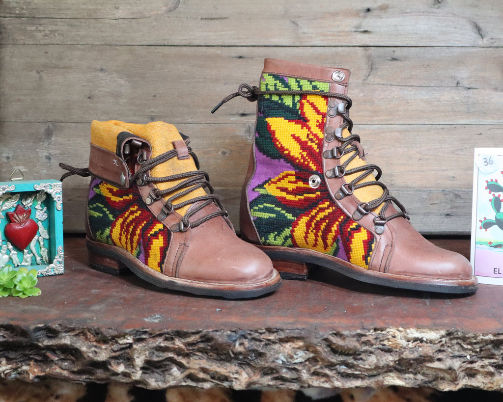 Size 36 - Gypsy Boots - Giant Sunflower