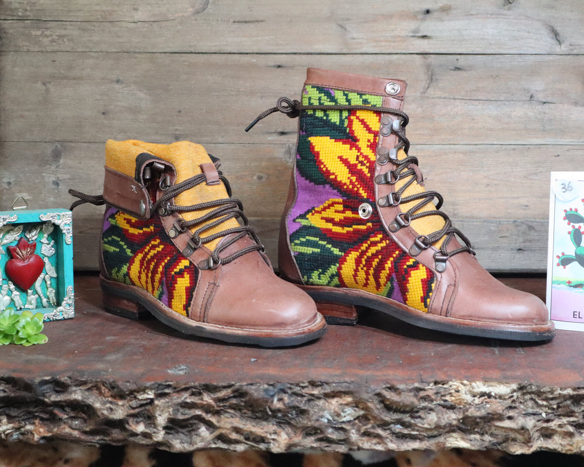 Size 36 - Gypsy Boots - Giant Sunflower