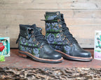 Size 37 - Gypsy Boots - Grey Roses