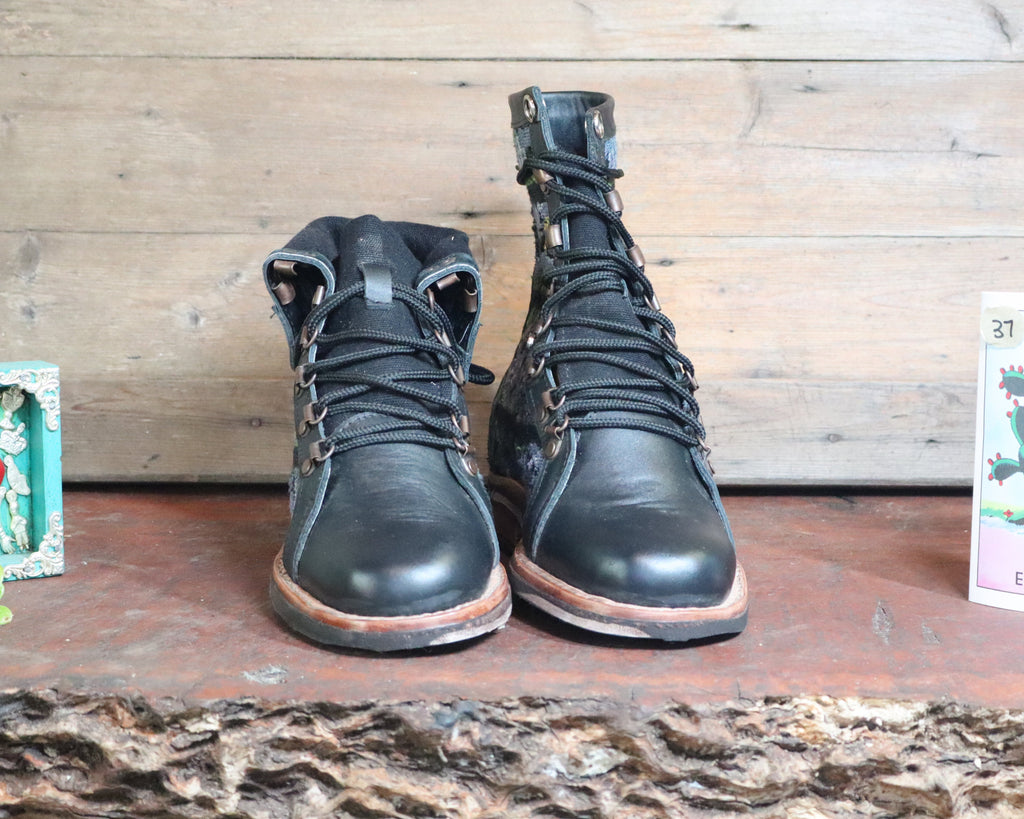 Size 37 - Gypsy Boots - Grey Roses
