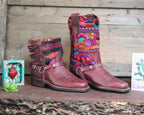Size 37 - Blunt Toe Cowgirl Bling - Pink Bird