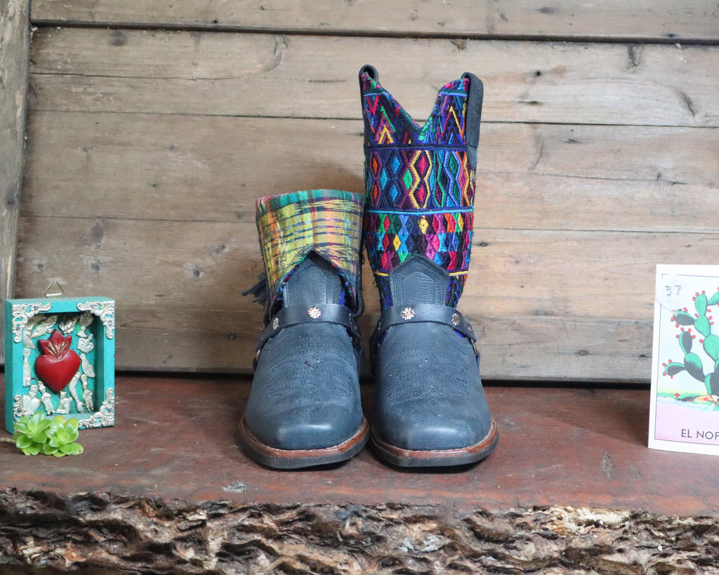 Size 37 - Blunt Toe Cowgirl Bling - Rainbow Diamods