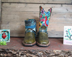 Size 37 - Blunt Toe Cowgirl Bling - Olive Green