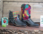 Size 37 - Blunt Toe Cowgirl Bling - Pink  Mayan Birds