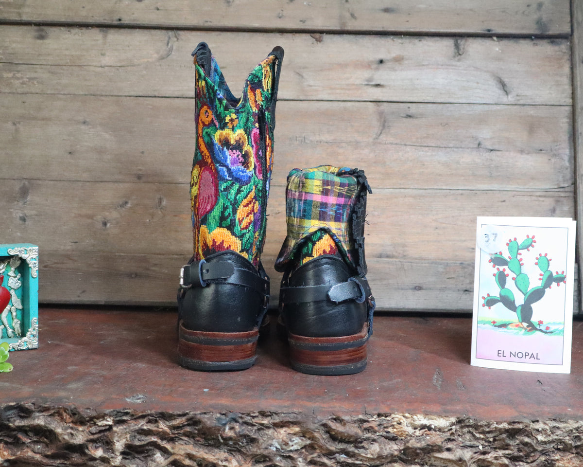 Size 37 - Blunt Toe Cowgirl Bling - Yellow Flowers