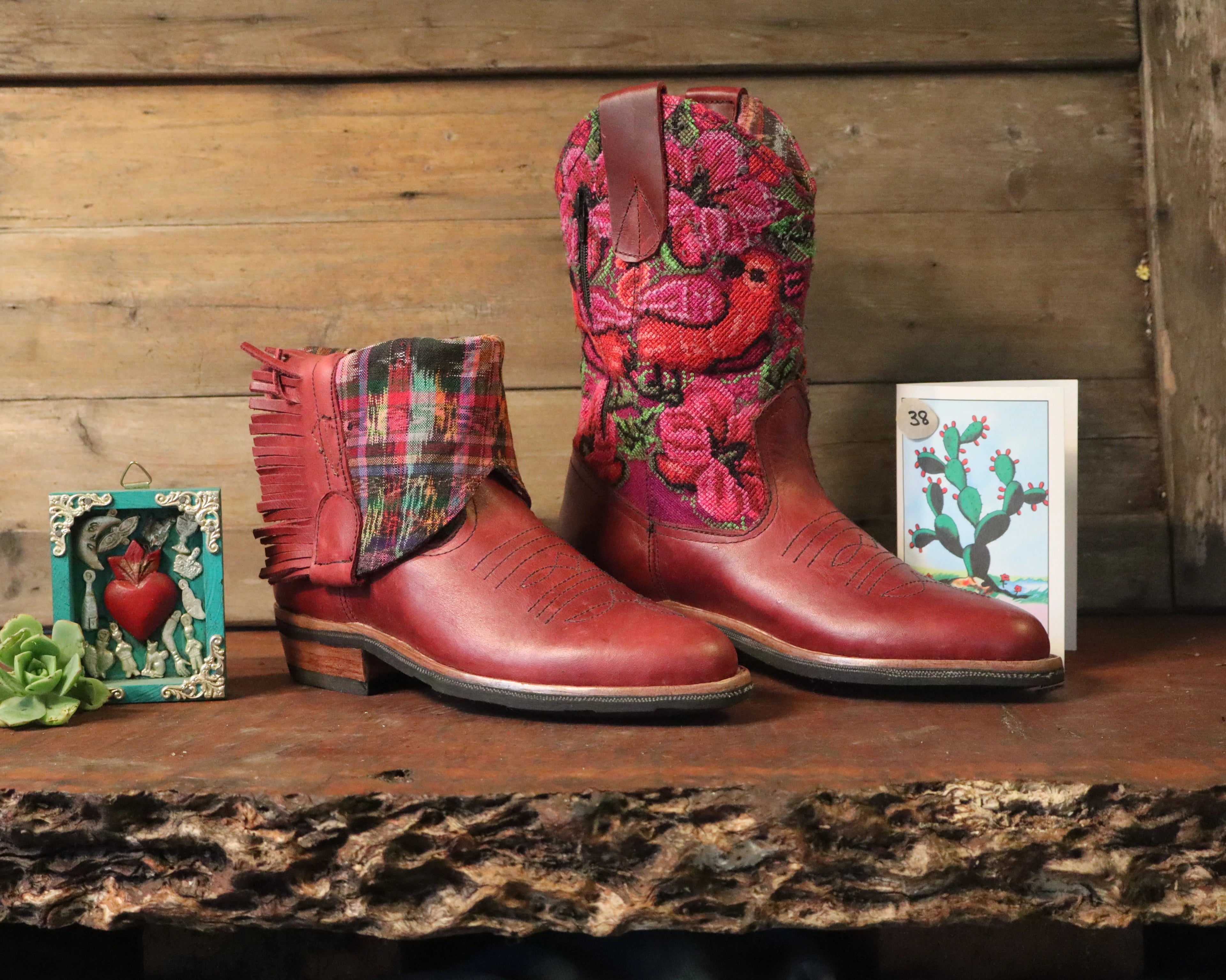 Size 38 - Cowgirl Boots - Pink Parrot