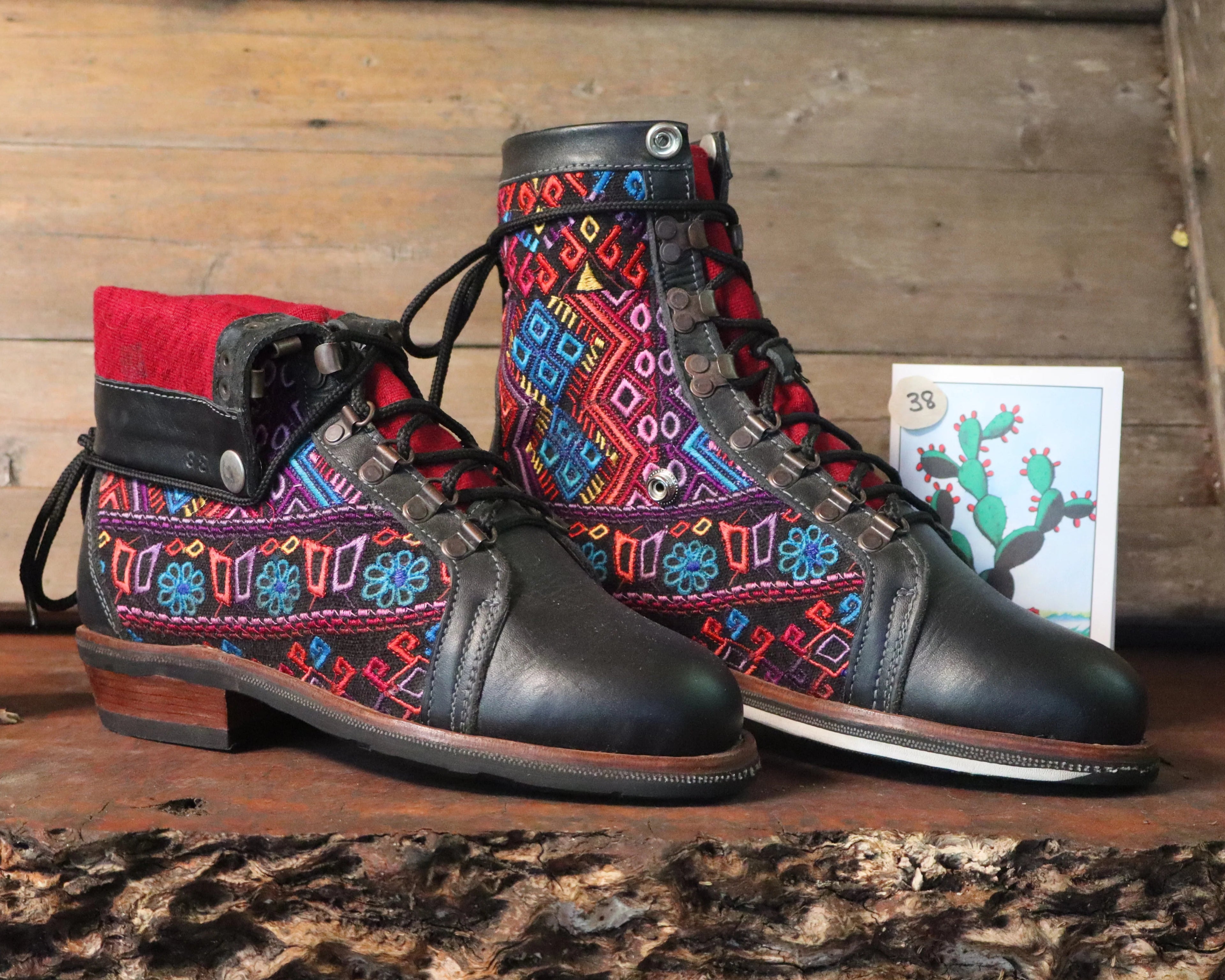 Size 38 - Gypsy Boots - Rainbow Aztec