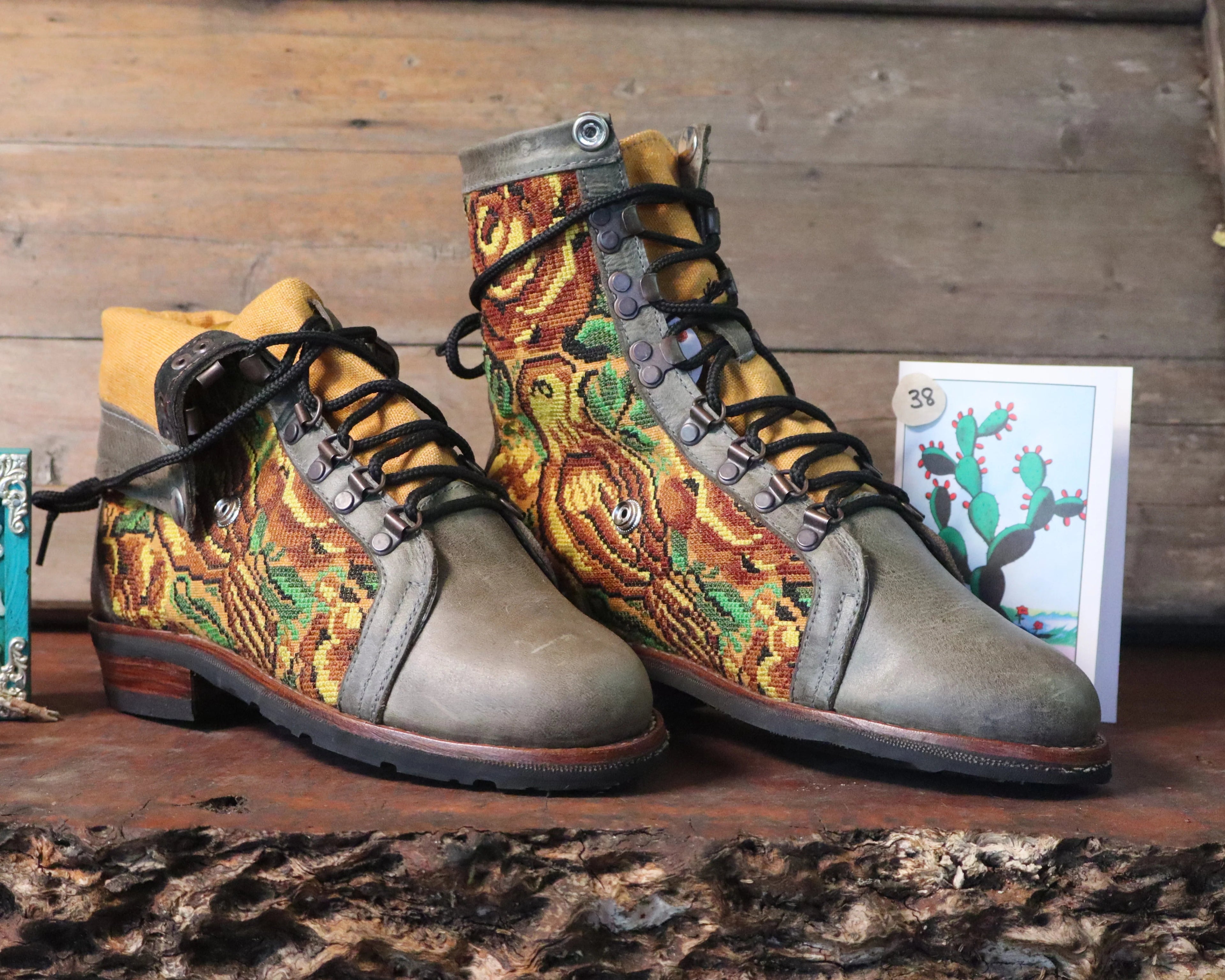 Size 38 - Gypsy Boots - Yellow Doves