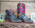 Size 38 - Blunt Toe Cowgirl Bling - Bright Roses