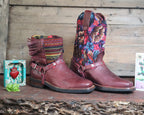 Size 38 - Blunt Toe Cowgirl Bling - Brown Flower