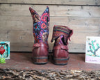 Size 38 - Blunt Toe Cowgirl Bling - Brown Flower