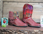 Size 38 - Blunt Toe Cowgirl Bling - Fiesta Stripes