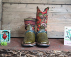 Size 38 - Blunt Toe Cowgirl Bling - Sienna Flower