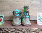 Size 38 - Gypsy Boots - Light  Green