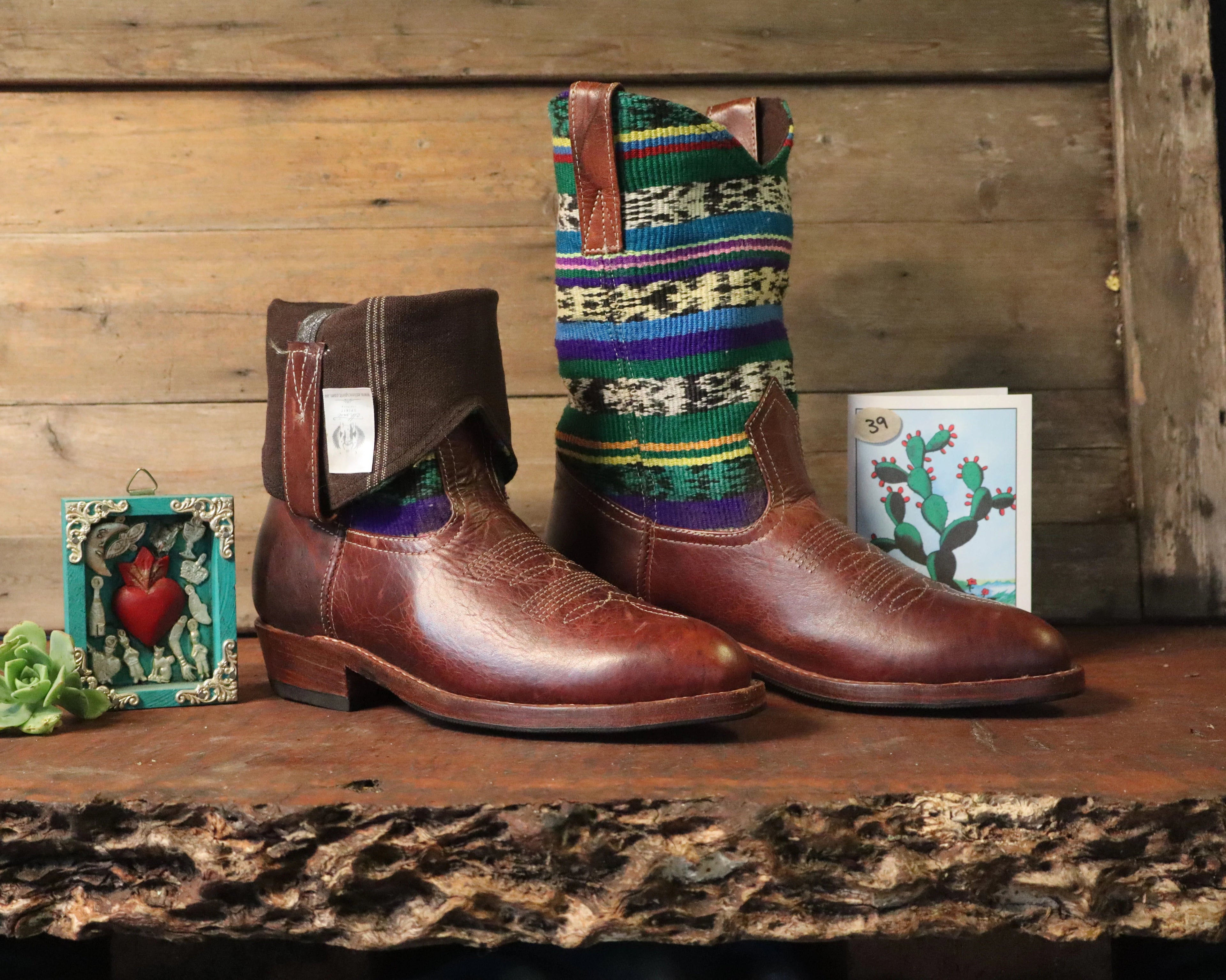 Size 39 - Cowgirl Boots - Coloured Strips (Traditional)