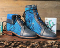 Size 39 - Gypsy Boots - Blue Birds and Roses