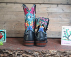 Size 39 - Blunt Toe Cowgirl Bling -Rainbow Birds