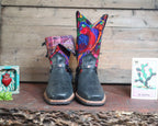 Size 39 - Blunt Toe Cowgirl Bling -Tropical Bird