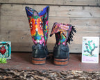 Size 39 - Blunt Toe Cowgirl Bling -Tropical Bird