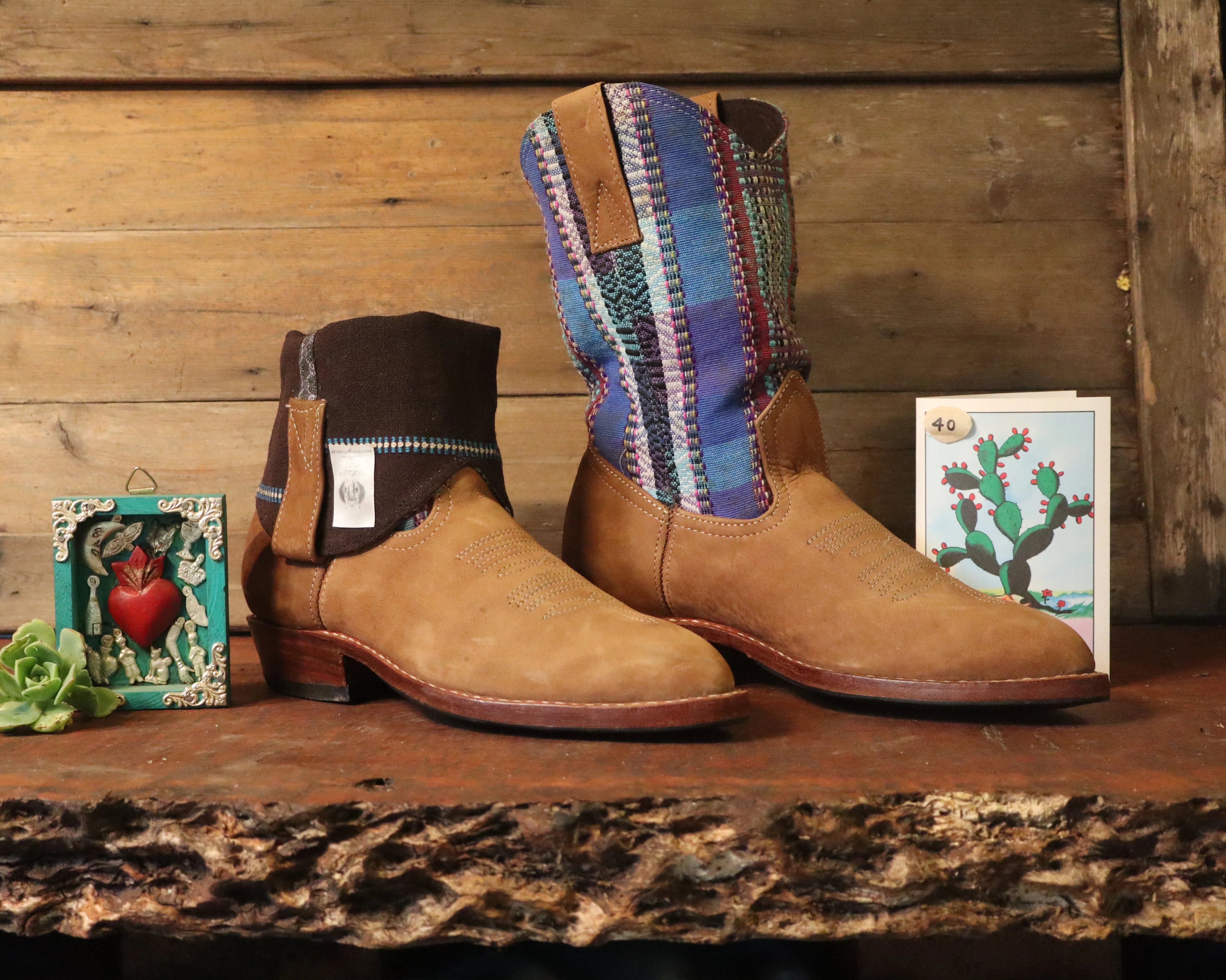 Size 40 - Cowgirl Boots - Blue Tartan (Traditional)