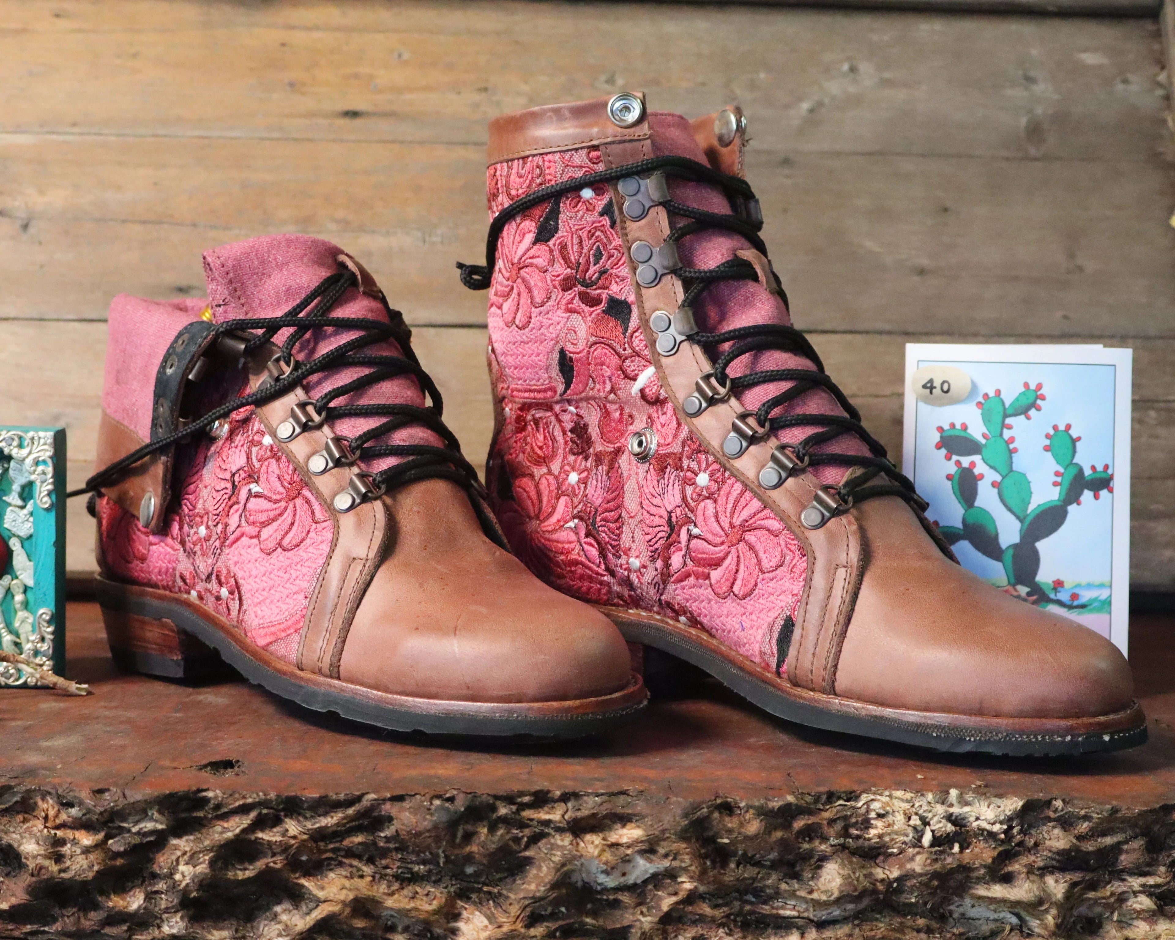 Size 40 - Gypsy Boots - Pink Flowers