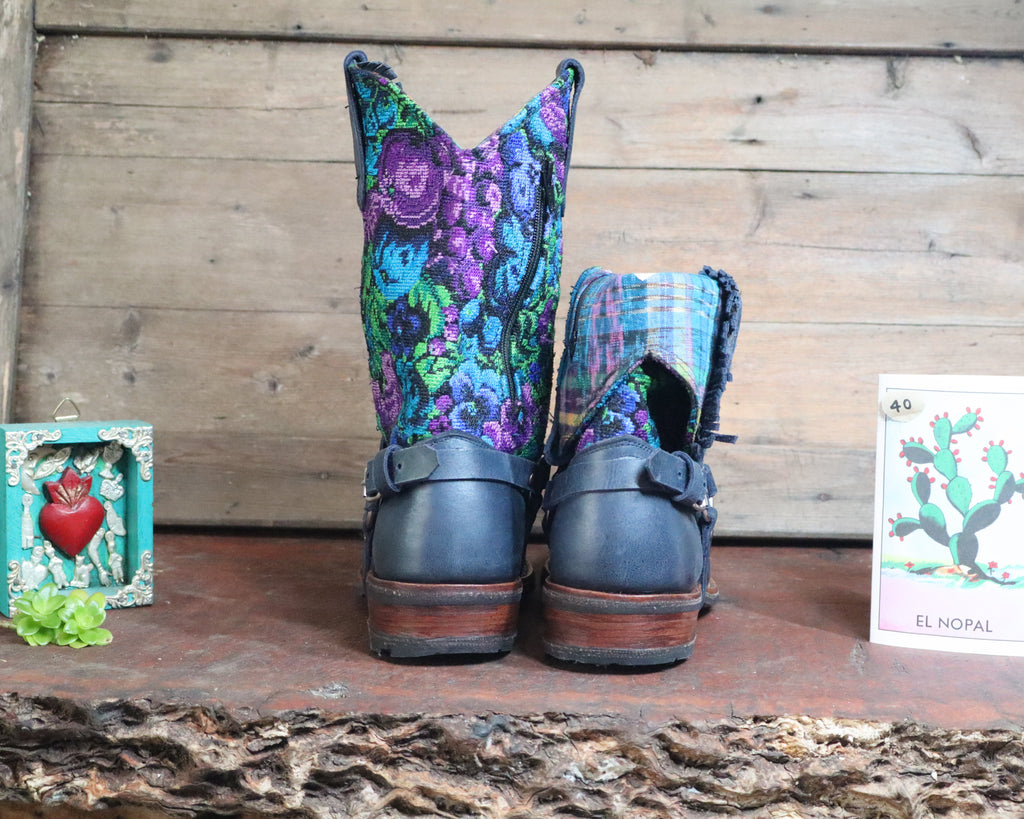 Size 40 - Blunt Toe Cowgirl Bling -Purple Roses