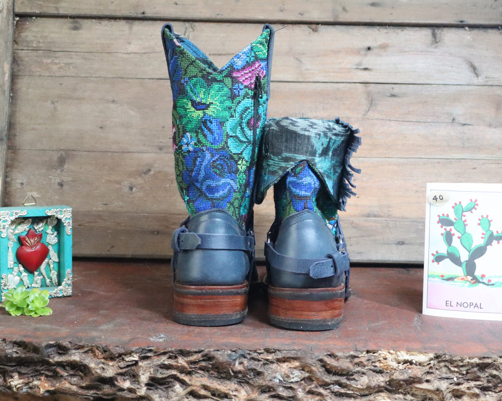 Size 40 - Blunt Toe Cowgirl Bling -Blue Stripe