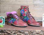 Size 40 - Gypsy Boots - Red Garden