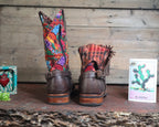Size 40 - Blunt Toe Cowgirl Bling - Flower Rust