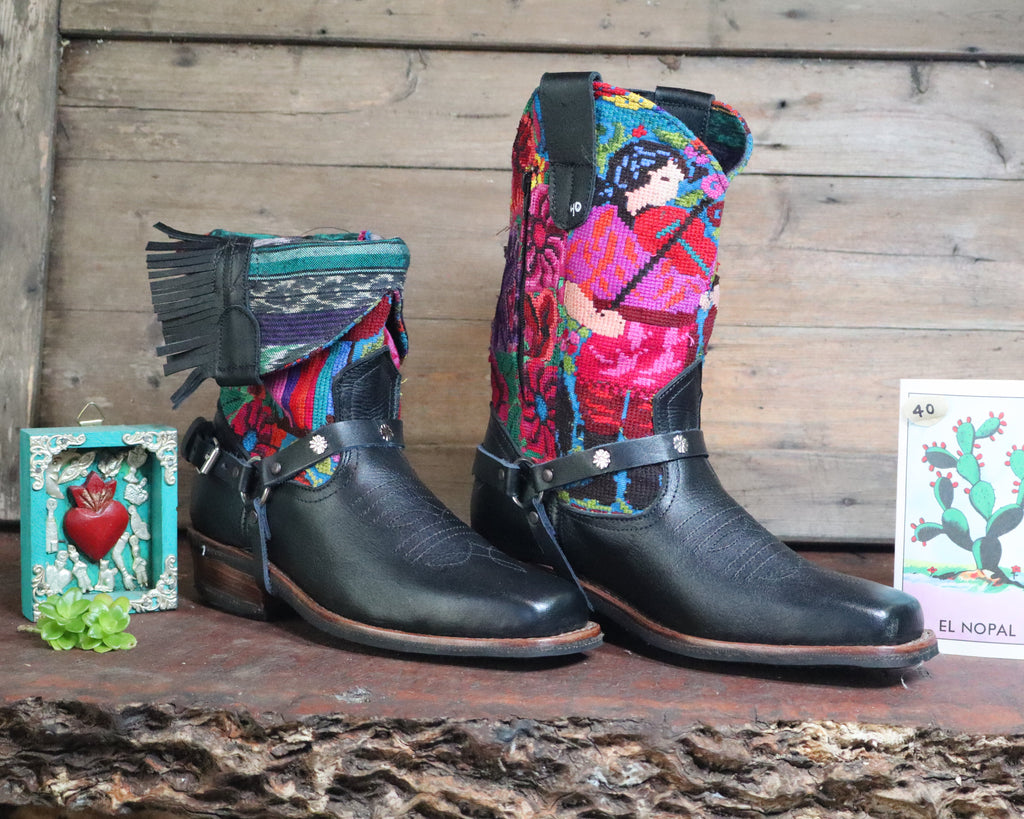 Size 40 - Blunt Toe Cowgirl Bling -Black Violin