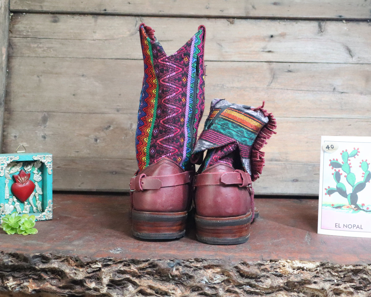 Size 40 - Blunt Toe Cowgirl Bling - Rainbow Zigzags