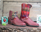 Size 40 - Blunt Toe Cowgirl Bling -Red Stripes