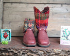 Size 40 - Blunt Toe Cowgirl Bling -Red Stripes