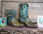 Size 40 - Blunt Toe Cowgirl Bling -Terquoise Garden