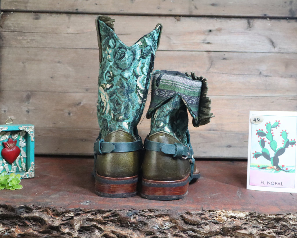 Size 40 - Blunt Toe Cowgirl Bling -Terquoise Garden