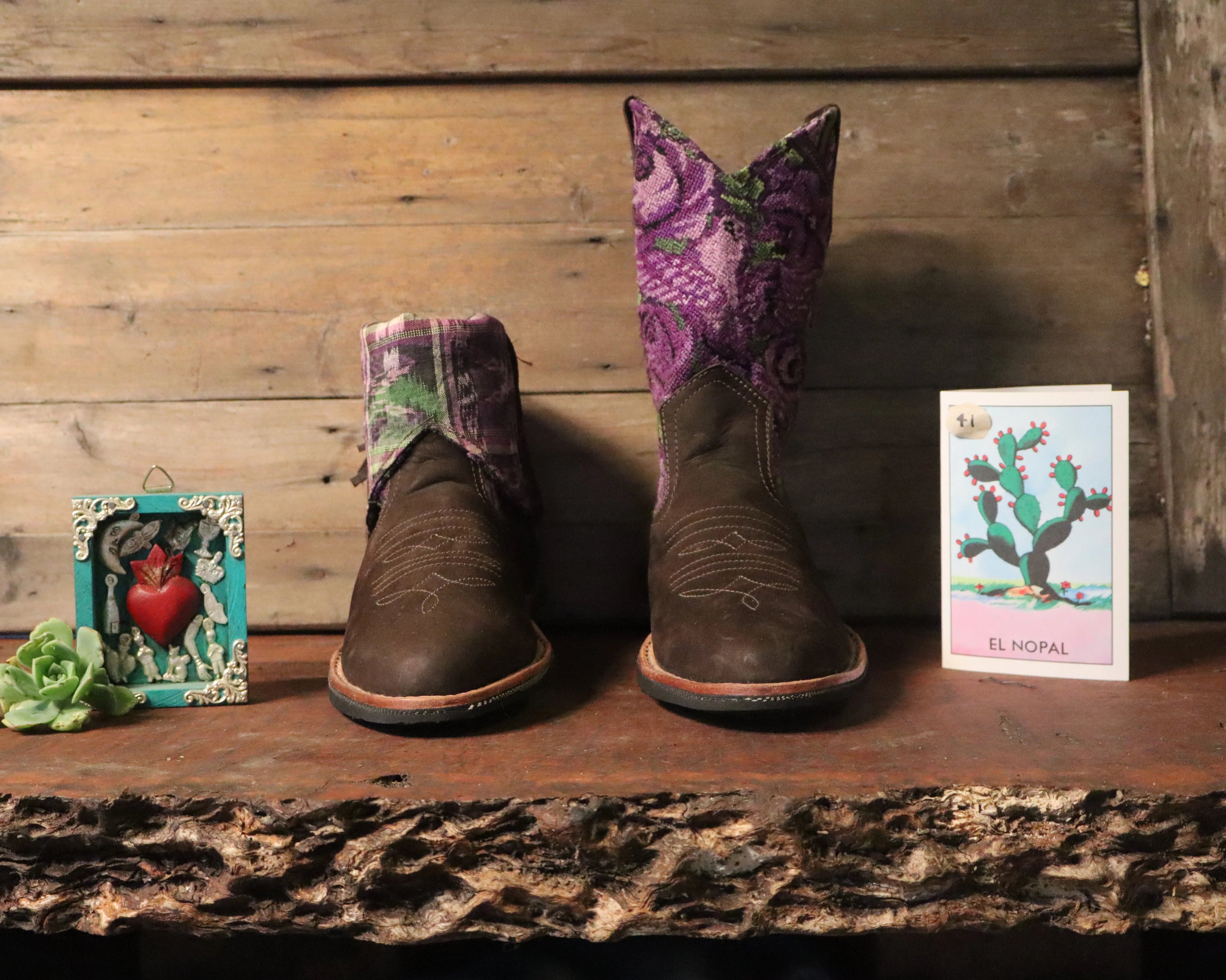 Size 41 - Cowgirl Boots - Purple Roses