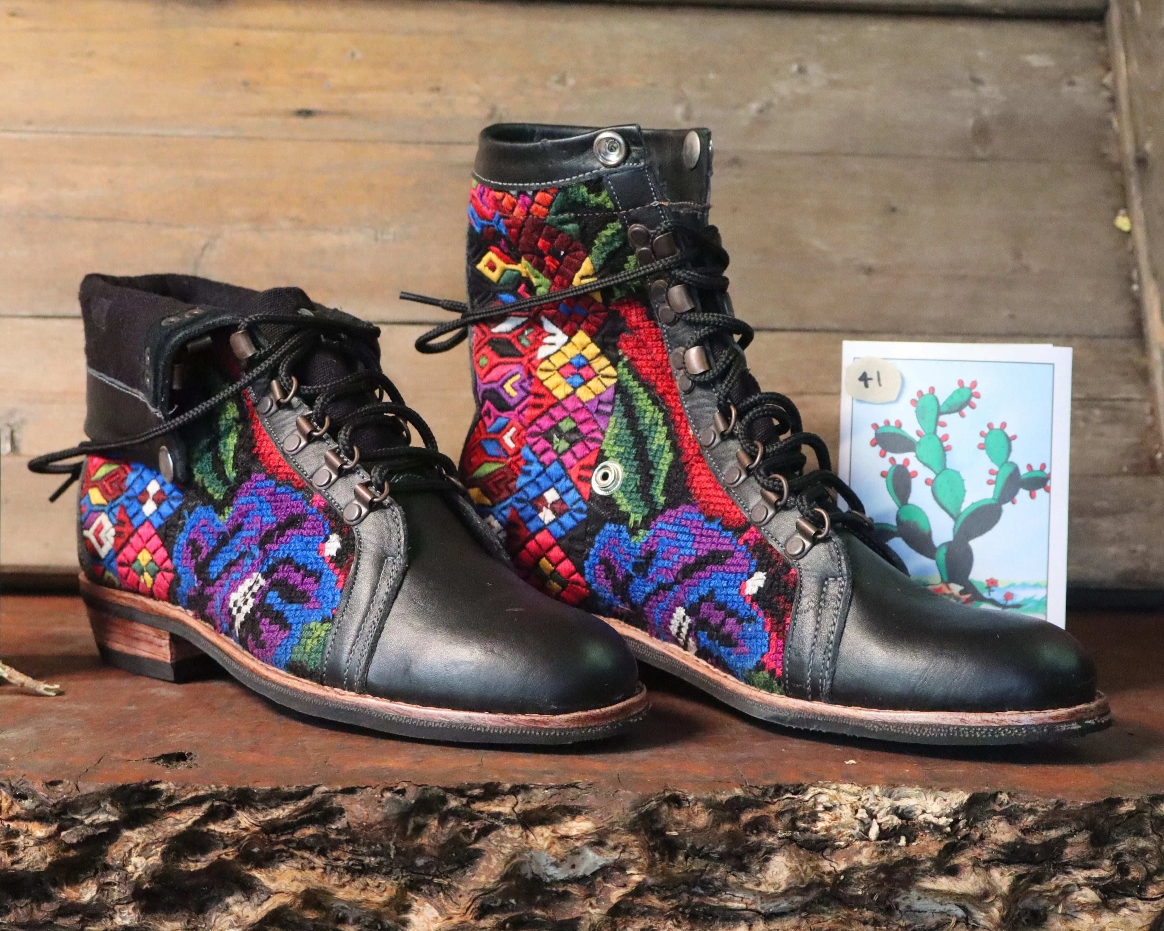 Size 41 - Gypsy Boots - Aztec and Flowers