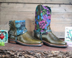 Size 41 - Blunt Toe Cowgirl Bling -Blue Dove