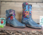 Size 41 - Blunt Toe Cowgirl Bling -Mustard Flowers