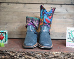 Size 41 - Blunt Toe Cowgirl Bling -Mustard Flowers