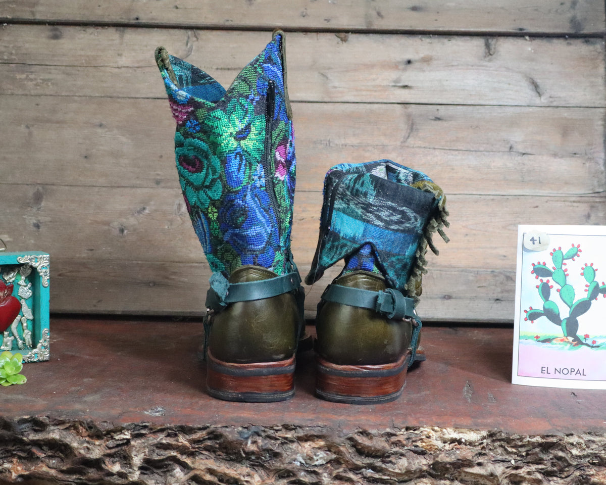 Size 41 - Blunt Toe Cowgirl Bling -Olive  Green