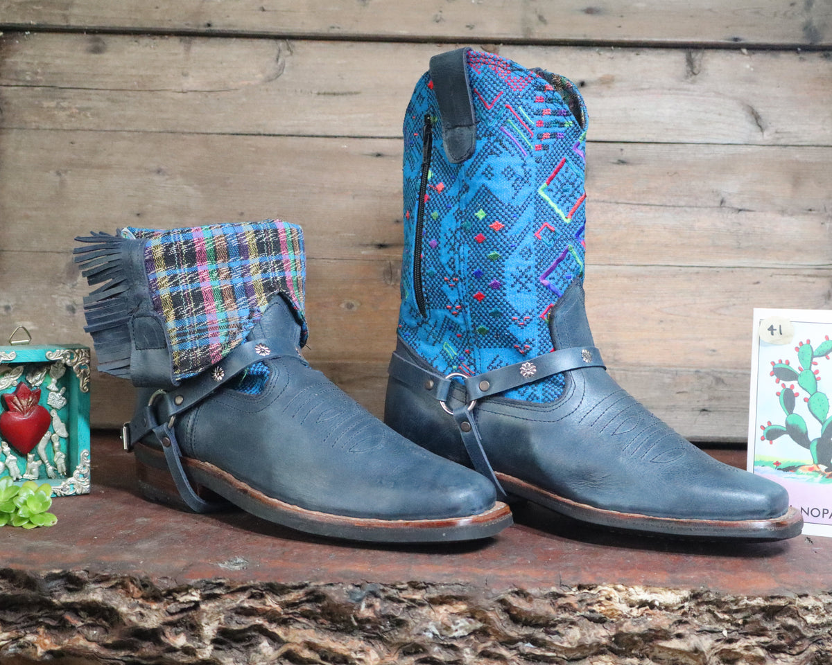 Size 41 - Blunt Toe Cowgirl Bling -Blue Patterns