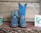 Size 41 - Blunt Toe Cowgirl Bling -Blue Patterns