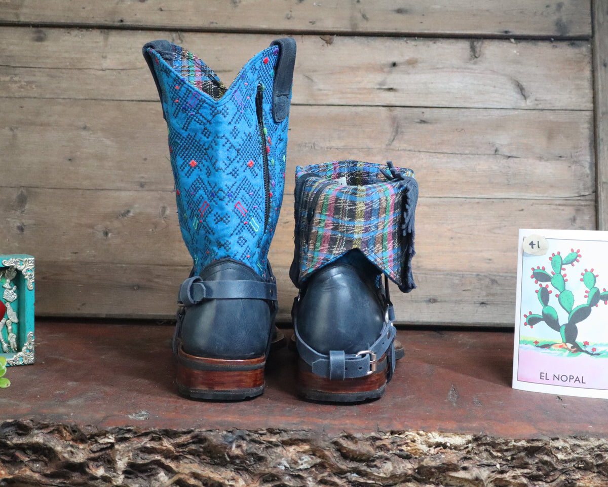 Size 41 - Blunt Toe Cowgirl Bling -Blue Patterns
