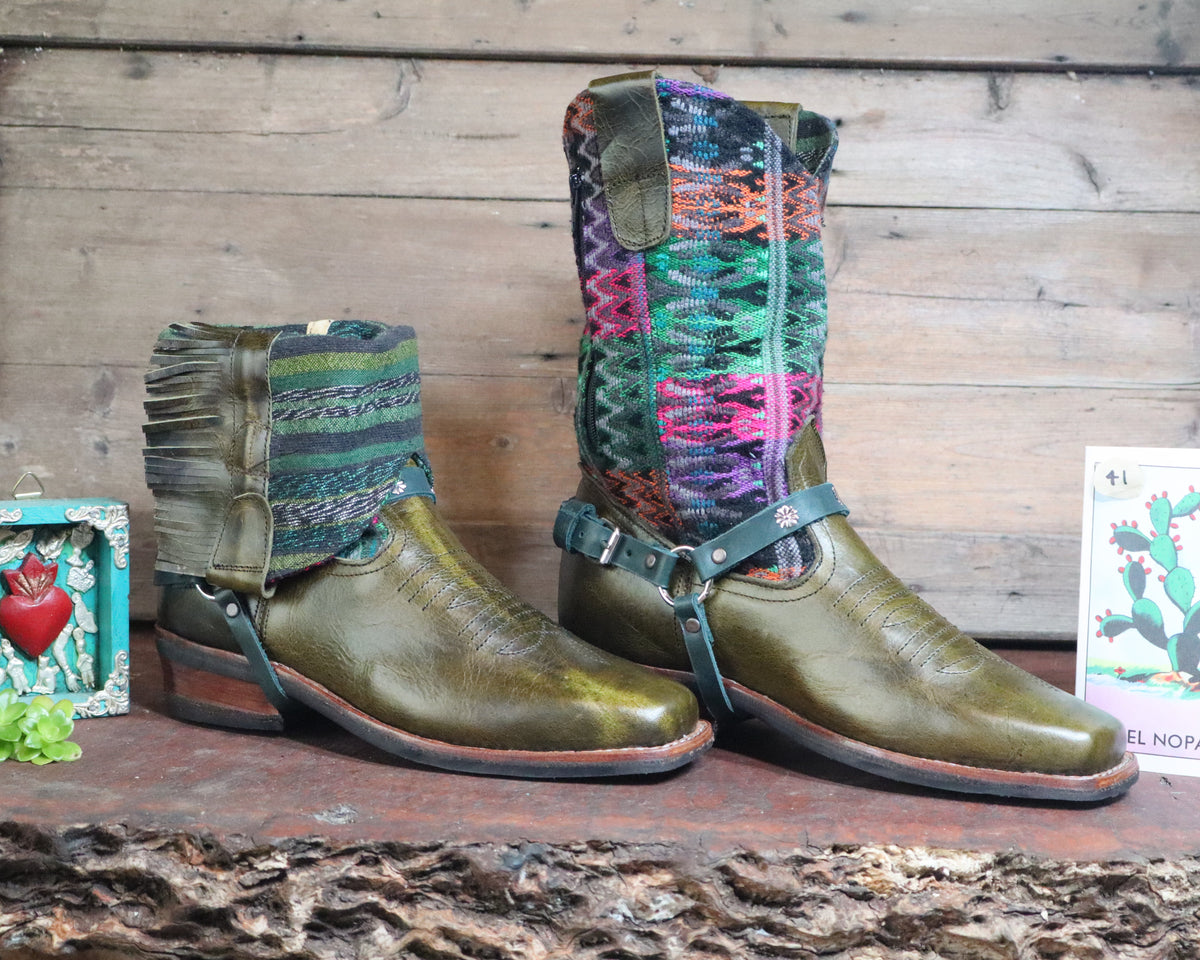Size 41 - Blunt Toe Cowgirl Bling -Muted Rainbow