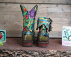 Size 41 - Blunt Toe Cowgirl Bling -Light Green